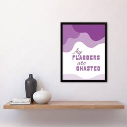 Artery8 My Flabbers Are Ghasted Purple Word Play Funny Framed Wall Art Print - Size: A4 - thumbnail 4