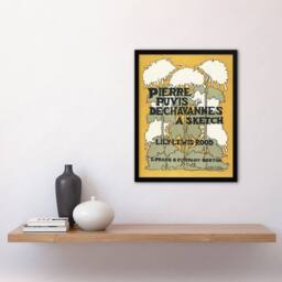Artery8 Ethel Reed Framed Wall Art Print Pierre Puvis De Chavannes A Sketch in Yellow - Size: A4 - thumbnail 2