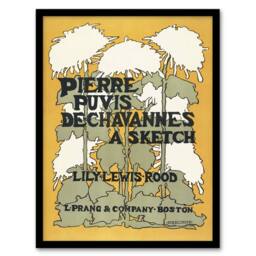 Artery8 Ethel Reed Framed Wall Art Print Pierre Puvis De Chavannes A Sketch in Yellow - Size: A4 - thumbnail 1