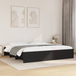 Berkfield Home Durable Bed Frame without Mattress Black 180x200 cm Super King En - thumbnail 2
