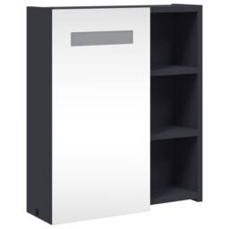 Berkfield Home Durable Bathroom Mirror Cabinet with LED Light Grey 45x13x52 cm - Size: 45 x 13 x 52 cm - thumbnail 4