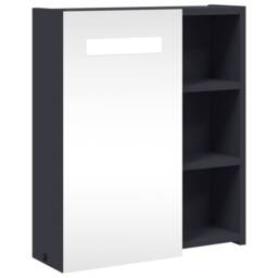 Berkfield Home Durable Bathroom Mirror Cabinet with LED Light Grey 45x13x52 cm - Size: 45 x 13 x 52 cm - thumbnail 3