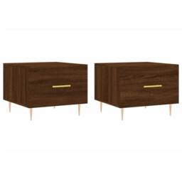 Berkfield Home Decorative Coffee Tables 2 pcs Brown Oak 50x50x40 cm Engineered Wood - Size: 50 x 50 x 40 cm - thumbnail 3