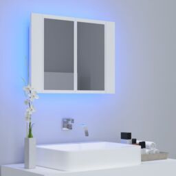 Berkfield Home LED Bathroom Mirror Cabinet White 60x12x45 cm - Size: 60 x 12 x 45 cm - thumbnail 3