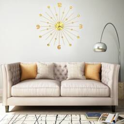 Berkfield Home Wall Clock Metal 70 cm Golden in Gold - thumbnail 2