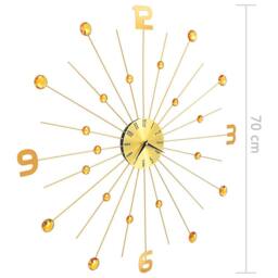 Berkfield Home Wall Clock Metal 70 cm Golden in Gold - thumbnail 7