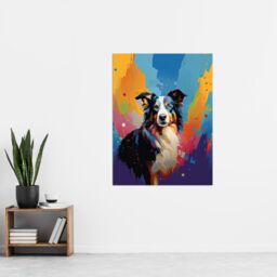 "Artery8 Wall Art Print Border Collie Dog Lover Gift Pet Portrait Colourful Artwork Painting Poster - Size: W18"" x H24""" - thumbnail 4