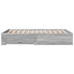 Berkfield Home Bed Frame with Drawers without Mattress Grey Sonoma 120x190 cm Small Double - thumbnail 5