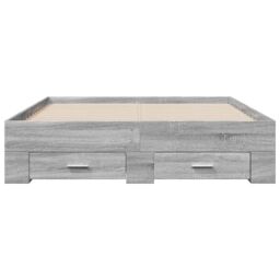 Berkfield Home Bed Frame with Drawers without Mattress Grey Sonoma 120x190 cm Small Double - thumbnail 4