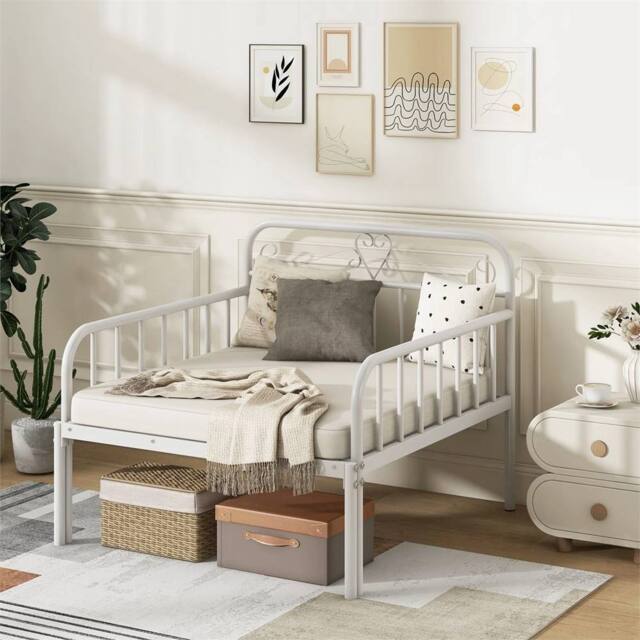 Nordara Metal Daybed Extendable to Single Size Bed White - image 1