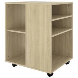 Berkfield Home Rolling Cabinet Sonoma Oak 60x53x72 cm Engineered Wood in Light Tan - Size: 60 x 53 x 72 cm - thumbnail 5