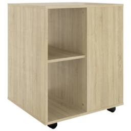 Berkfield Home Rolling Cabinet Sonoma Oak 60x53x72 cm Engineered Wood in Light Tan - Size: 60 x 53 x 72 cm - thumbnail 2