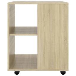 Berkfield Home Rolling Cabinet Sonoma Oak 60x53x72 cm Engineered Wood in Light Tan - Size: 60 x 53 x 72 cm - thumbnail 4