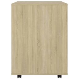 Berkfield Home Rolling Cabinet Sonoma Oak 60x53x72 cm Engineered Wood in Light Tan - Size: 60 x 53 x 72 cm - thumbnail 6