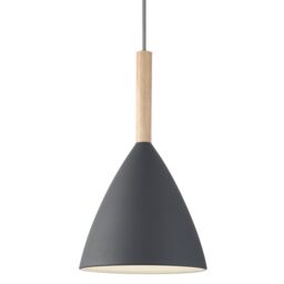 Nordlux Modern Indoor Pendant Light Grey Metal E27 White Inner - Mains Powered, IP20 - thumbnail 1