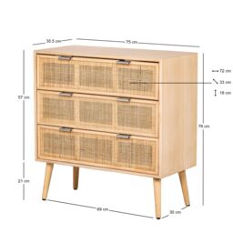 Nordlys Scandinavian Bedroom Wooden Chest of Drawers in Brown - thumbnail 5