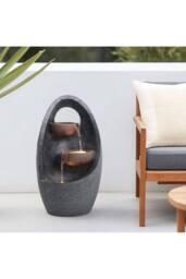 H&O Direct Creative Egg Shape Outdoor Water Feature Fountain in Natural - thumbnail 2
