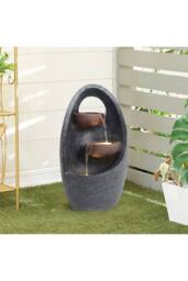 H&O Direct Creative Egg Shape Outdoor Water Feature Fountain in Natural - thumbnail 1
