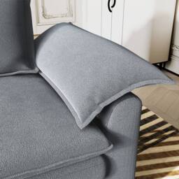Dprodo 265CM Chenille Sofa Sleeper Deep Seat Couch in Grey - thumbnail 5