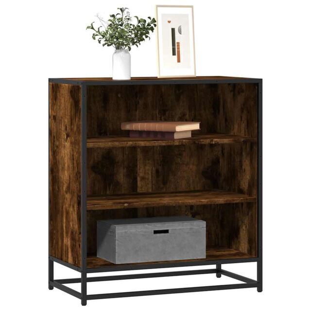 Berkfield Home Sideboard Smoked Oak 68x35x76 cm Engineered Wood & Metal in Brown - Size: 68 x 35 x 76 cm - image 1
