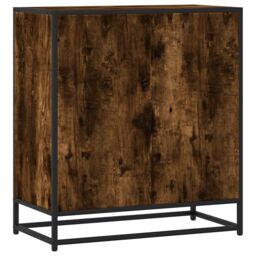 Berkfield Home Sideboard Smoked Oak 68x35x76 cm Engineered Wood & Metal in Brown - Size: 68 x 35 x 76 cm - thumbnail 6