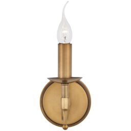 Loops Avery Luxury Single Wall Light Antique Brass Traditional Candelabra Lamp Holder in Metallics - thumbnail 1