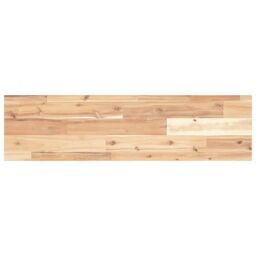 Berkfield Home Floating Shelf 80x20x2 cm Untreated Solid Wood Acacia in Brown - Size: 80 x 20 x 2 cm - thumbnail 2