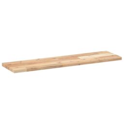 Berkfield Home Floating Shelf 80x20x2 cm Untreated Solid Wood Acacia in Brown - Size: 80 x 20 x 2 cm - thumbnail 3