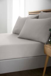 Catherine Lansfield So Soft Non Iron Fitted Sheet in Grey - Size: Super King Fitted - thumbnail 1