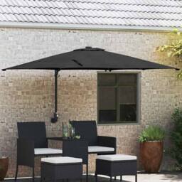 Berkfield Home Garden Parasol Black 248, 5 x 247, 5 x 119 cm Fabric - thumbnail 2