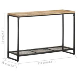 Berkfield Home Beautiful Console Table 110x35x75 cm Solid Mango Wood in Brown - Size: 110 x 35 x 75 cm - thumbnail 6