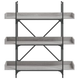 Berkfield Home Bookcase 3-Tier Grey Sonoma 100x33x108.5 cm Engineered Wood - thumbnail 4