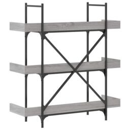Berkfield Home Bookcase 3-Tier Grey Sonoma 100x33x108.5 cm Engineered Wood - thumbnail 6