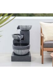 H&O Direct Outdoor Water Fountain Rockery Decoration Solar Powered in Natural - thumbnail 1