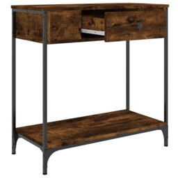 Berkfield Home Console Table Smoked Oak 75x34.5x75 cm Engineered Wood in Brown - thumbnail 5
