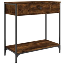 Berkfield Home Console Table Smoked Oak 75x34.5x75 cm Engineered Wood in Brown - thumbnail 2