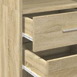 Berkfield Home Highboard Sonoma Oak 40x42.5x185 cm Engineered Wood in Tan - thumbnail 7