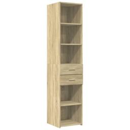 Berkfield Home Highboard Sonoma Oak 40x42.5x185 cm Engineered Wood in Tan - thumbnail 3