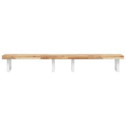 Berkfield Home Basin Shelf Wall Mounted Steel & Solid Wood Acacia in Brown - thumbnail 4