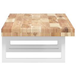 Berkfield Home Basin Shelf Wall Mounted Steel & Solid Wood Acacia in Brown - thumbnail 5