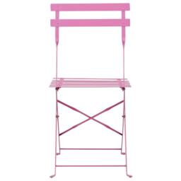 Wyld and Coco 3-Piece Pink Metal Folding Bistro Set - thumbnail 5