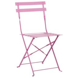Wyld and Coco 3-Piece Pink Metal Folding Bistro Set - thumbnail 3