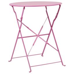 Wyld and Coco 3-Piece Pink Metal Folding Bistro Set - thumbnail 7