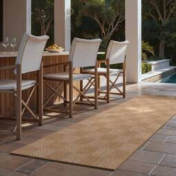 Ted Baker Flatweave Dorothy Indoor Outdoor Rug Checkerboard Design in Beige - Size: 120 cm x 170 cm - thumbnail 3