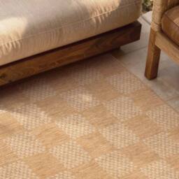 Ted Baker Flatweave Dorothy Indoor Outdoor Rug Checkerboard Design in Beige - Size: 120 cm x 170 cm - thumbnail 9