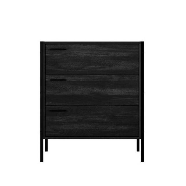 Lemon Pavilion Furniture Hoxton 3 Drawer Chest - L40.2 x W63.8 x H78.5 cm - Black Matte - Size: 1 Pack - image 1