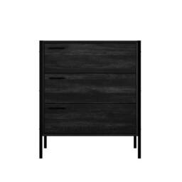 Lemon Pavilion Furniture Hoxton 3 Drawer Chest - L40.2 x W63.8 x H78.5 cm - Black Matte - Size: 1 Pack - thumbnail 1