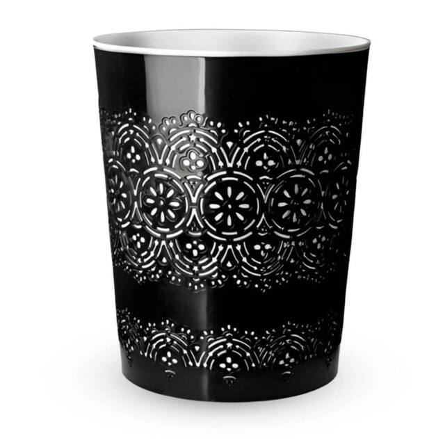 PAWNORA Black 9L Round Waste Bin Rubbish Paper Office Kitchen Home - Size: 100 cm - image 1