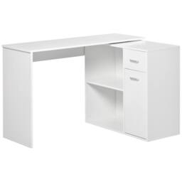 Wyld Haus Conono 173cm White Wood Grain Adjustable L Shaped Desk Drawer - thumbnail 2