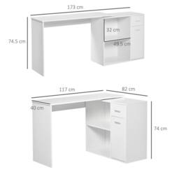 Wyld Haus Conono 173cm White Wood Grain Adjustable L Shaped Desk Drawer - thumbnail 4